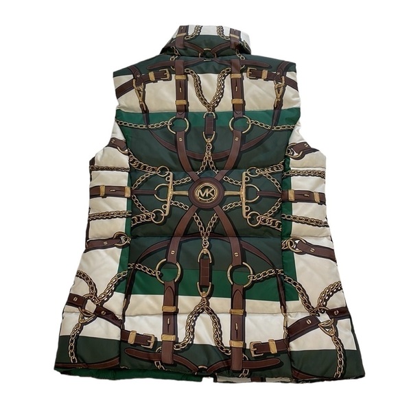 Michael Kors Puffer Vest Equestrian Print - Size XXS - Picture 2 of 14